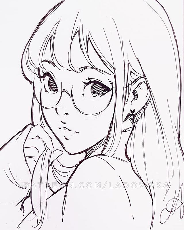 线稿也能这么美
日漫风少女线稿头像

#...