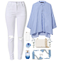 #white #blue #casual #luxury #cute #style