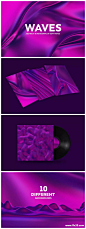 源文件 - 创意3D绘制粉紫色抽象波纹背景_背景底纹_素材下载-乐分享素材网