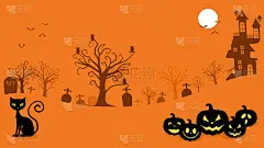 万圣节快乐。广告宣传册模板。矢量图