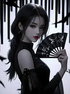 折扇戏君子，掀纱窥美人颜|国风壁纸头像