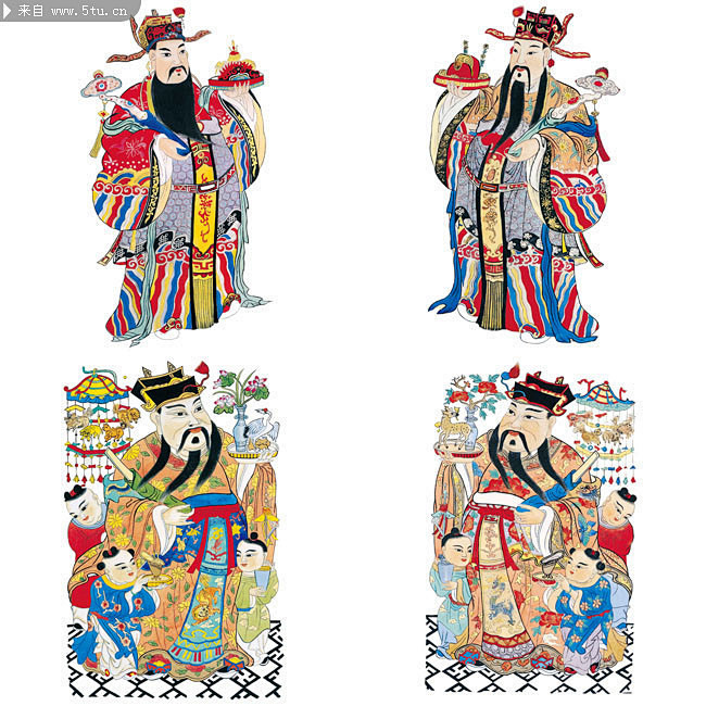 拿玉如意的门神图片