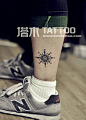 #通州纹身##指南针纹身#小腿指南针纹身图案
