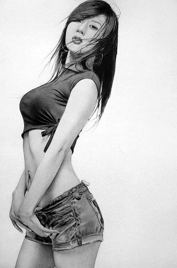 超写实美女素描-Ken Lee [19P...