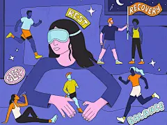 跑步者的世界 社论插图 运动员 田径 社论 社论插图 健身 食物 手写字 健康插图 刻字 人 恢复 跑步者 世界睡眠