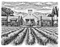 Architecture : architecture, scratchboard, scraper board, woodcut, linocut, artwork, illustration, buildings,