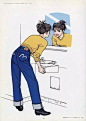 【60岁大叔的插画，简直是一本穿搭杂志！】江口寿史是日本漫画家、插画家。在插画方面，很擅长复古风美少女画风，每一幅画作都美得超有个性，超有范儿。网页链接