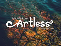 现代俏皮手写英文产品包装广告海报封面设计社交媒体字体素材 Artless