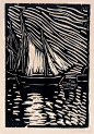 Emil Nolde Sail Boat, 1906  linocut