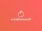 Creative South Rebrand  cute creative south branding icon mark south creative fruit s peach identity logo