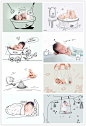 婴儿孩童创意手绘插画线描想象摄影楼相册设计PSD素材源文件模板-淘宝网