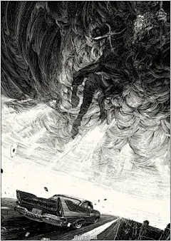 很喜欢这组黑白插画