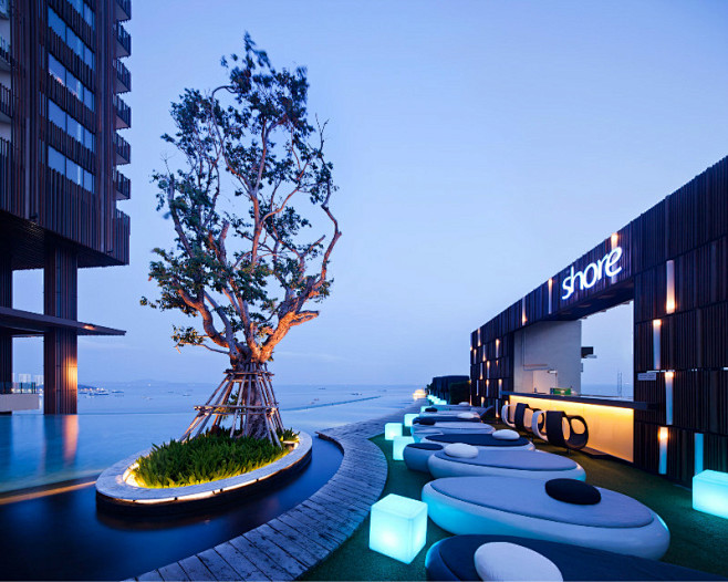 泰国芭堤雅希尔顿酒店豪华屋顶花园