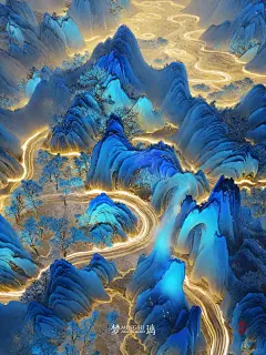 AI绘画| 视觉盛宴千里江山图现代渲染 咒语 - 小红书