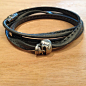 Fancy - Gray Leather Skull Bracelet By Degs & Sal