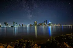 户外美丽星空银河夜景高清图