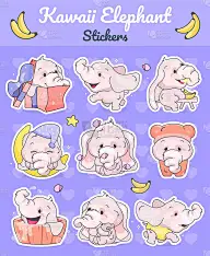 Cute elephants characters