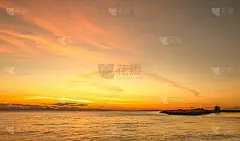 海边日落的观点
