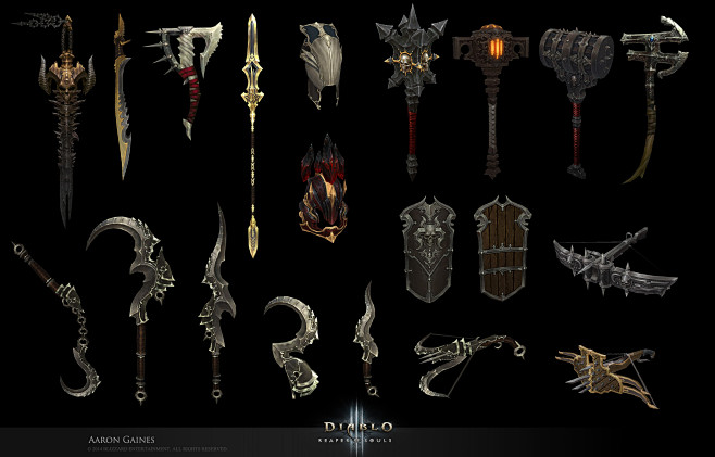 Various weapons and ...