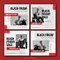 Premium PSD | Black friday campaign instagram post bundle template