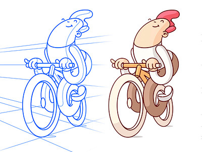 Happy Cyclist ，卡通人物