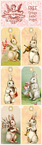 Vintage Easter Bunny Tags – free printables