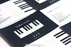 钢琴元素主题名片设计 ​​​​