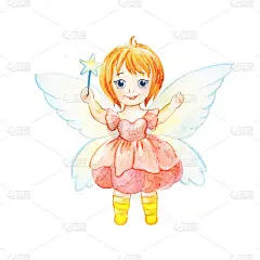 穿着仙女服装的女孩。穿着带翅膀的衣服的人物