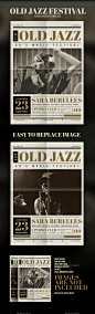 Old Newspaper Jazz Flyer - Events Flyers