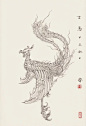 玄鸟线稿（含局部细节） - 小红书