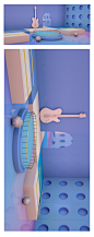 双十一电商活动banner卡通城堡3D儿童可爱立体场景