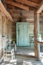 log cabin porch