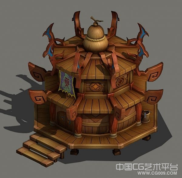 Q版写实页游药房建筑场景高模有贴图-场景...