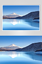 水天一色山峰湖泊风景图片-众图网