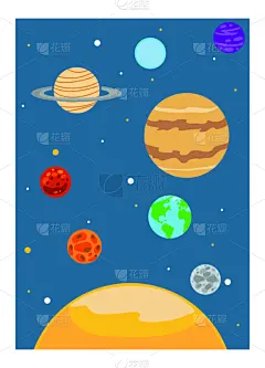 儿童,行星,绘画插图,卡通,太阳系,太空,球体,天王星,海王星