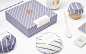 Violeta甜品店品牌VI设计，优雅的细条纹元素 ​​​​