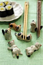 ZAKKA 餐桌餐具 百态花猫 猫咪筷架手绘手工陶瓷筷架筷子筷托-淘宝网