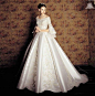 Word Shoulder Floor-Length Lace Wedding Dress Ball Gown