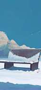 雪中凳 壁纸