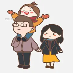 元旦团圆一家三口出去游玩图片大小3000x3000px 图片尺寸968.32 KB 来自PNG搜索网 pngss.com 免费免扣png素材下载！拜年#壁纸#插画#传统习俗#欢庆#家人#节日#卡通风#卡通手绘#可爱#暖色系#童话风格#团聚#