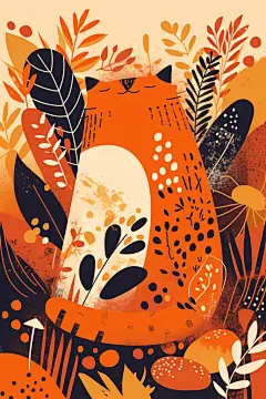 可爱卡通猫咪小橘猫插画素材