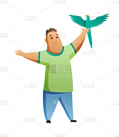 鹦鹉,分离着色,男孩,白色背景,可爱的,肖像,狗,哺乳纲,休闲,爱