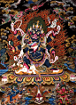 尼泊尔藏族喇嘛纯手绘    六臂玛哈嘎拉@北坤人素材