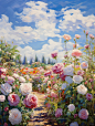 油画风景｜浪漫的玫瑰花园 - 小红书