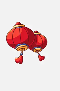 新年喜庆手绘剪纸插画元素-众图网