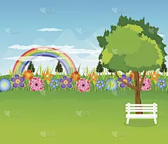 绿色景观，春暖花开