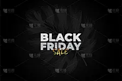 黑色星期五的促销海报，还有黑色的美味树叶。