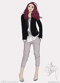 韩国美女性感明星李孝莉动漫画时尚插画