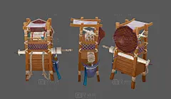 赶考书生行囊，背包，背囊，书生背篓，卷轴，雨伞，斗笠 - 装备/饰品 蛮蜗网