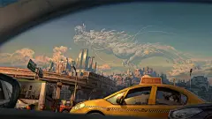 汽车 飞龙 城市 国风 5K高清 壁纸